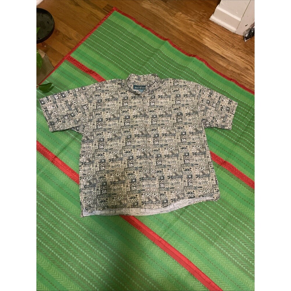 Big Dogs Hawaiian Shirt Mens Size Large Island Living Vintage